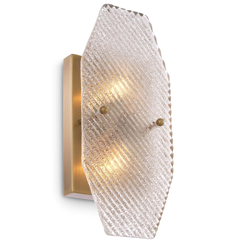 Бра Eichholtz Wall Lamp Fernando Латунь Прозрачное Стекло Бра Eichholtz Wall Lamp Fernando Латунь Прозрачное Стекло в Тюмени | Loft Concept
