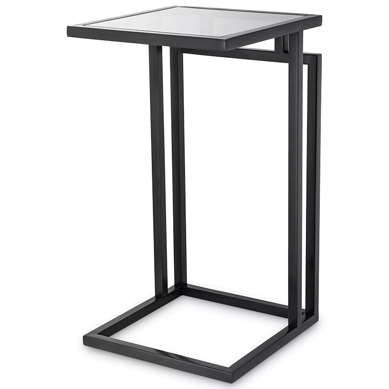 Приставной стол Eichholtz Side Table Marcus Black Черный Стекло Смок Приставной стол Eichholtz Side Table Marcus Black Черный Стекло Смок в Тюмени | Loft Concept