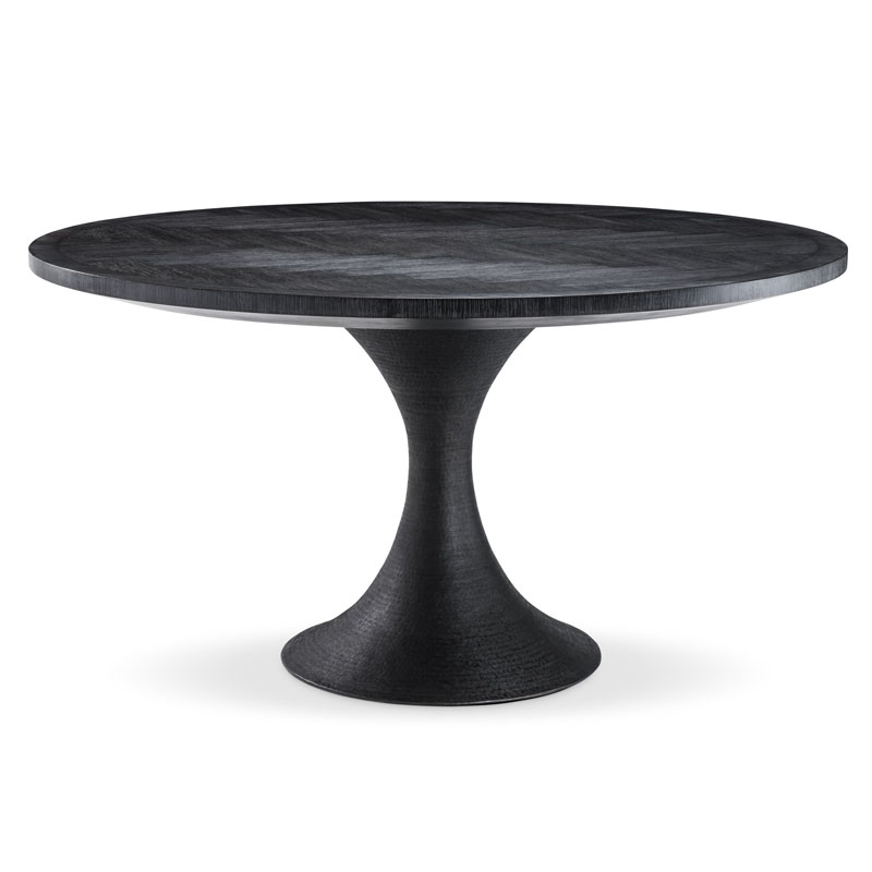 Обеденный стол Eichholtz DINING TABLE MELCHIOR ROUND black Черный Обеденный стол Eichholtz DINING TABLE MELCHIOR ROUND black Черный в Тюмени | Loft Concept