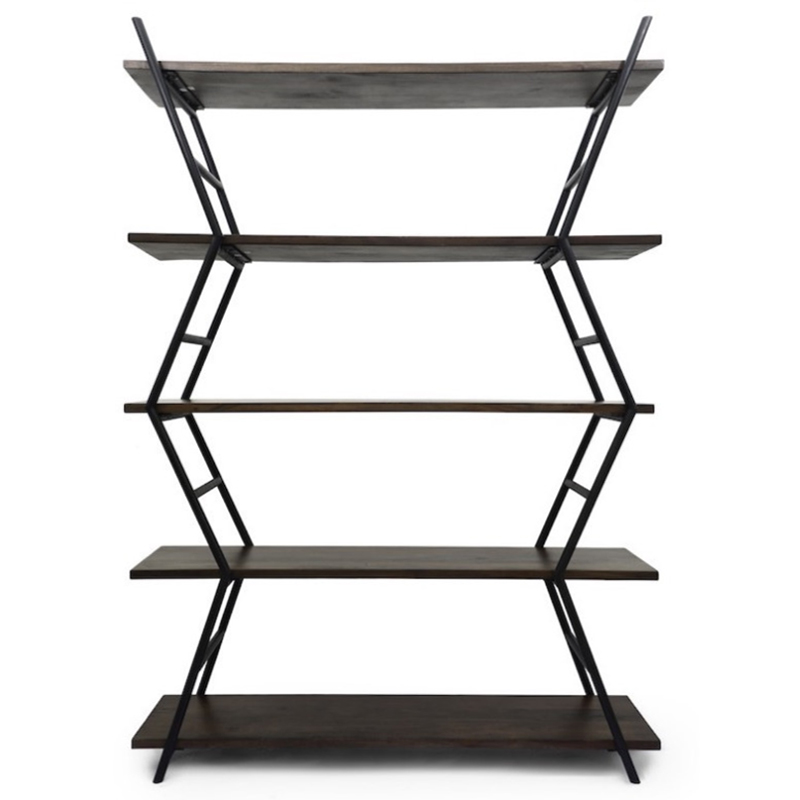 Стеллаж Industrial Zigzag Dark Wood Коричневый Черный Стеллаж Industrial Zigzag Dark Wood Коричневый Черный в Тюмени | Loft Concept