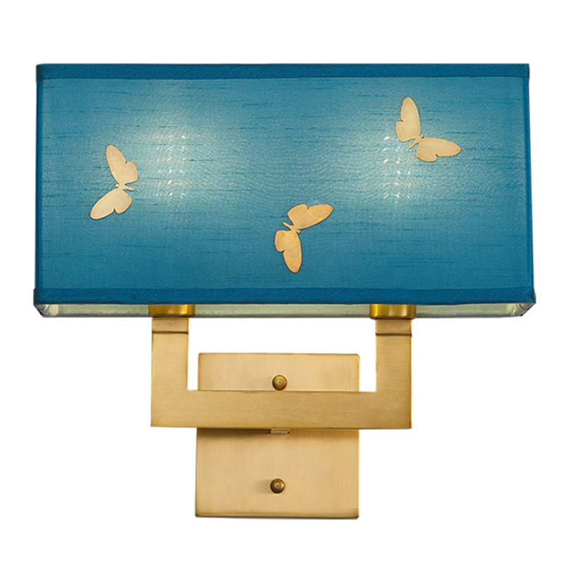 Бра с бабочками Butterflies Blue Background Wall Lamp 2 Латунь Бирюзовый Бра с бабочками Butterflies Blue Background Wall Lamp 2 Латунь Бирюзовый в Тюмени | Loft Concept