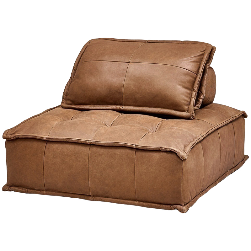 Модульное коричневое кожаное кресло Caron Leather Armchair Коричневый Модульное коричневое кожаное кресло Caron Leather Armchair Коричневый в Тюмени | Loft Concept