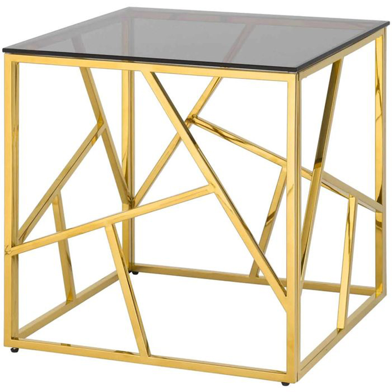 Стол приставной Geometry Serene Phoenix Gold Золотой Стекло Смок Стол приставной Geometry Serene Phoenix Gold Золотой Стекло Смок в Тюмени | Loft Concept