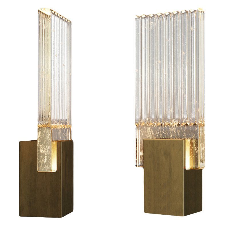Бра PLEATED GLASS SCONCE Прозрачный (Transparent) Латунь Бра PLEATED GLASS SCONCE Прозрачный (Transparent) Латунь в Тюмени | Loft Concept