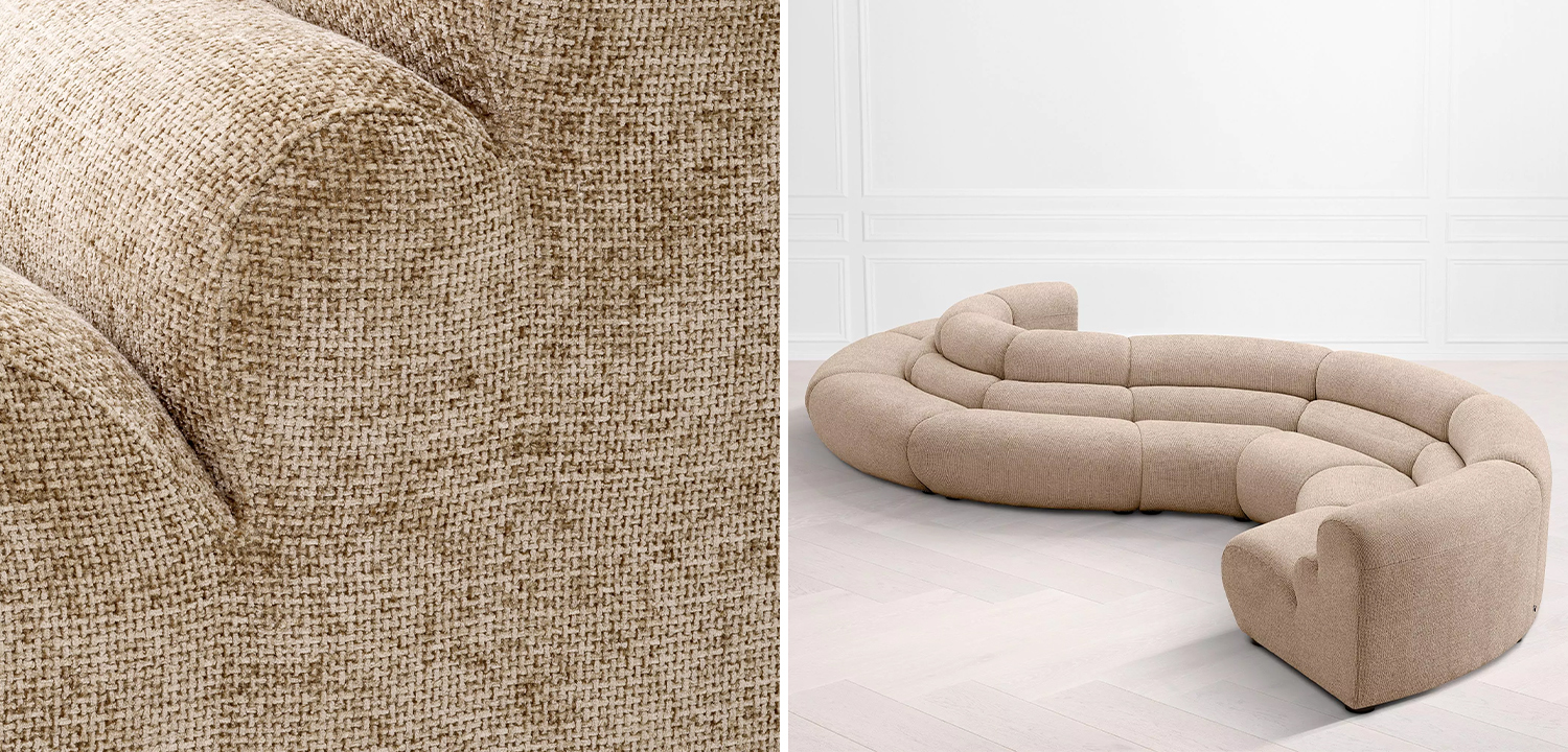 Модульный диван Eichholtz Sofa Lindau Outside Corner Sand - фото №2