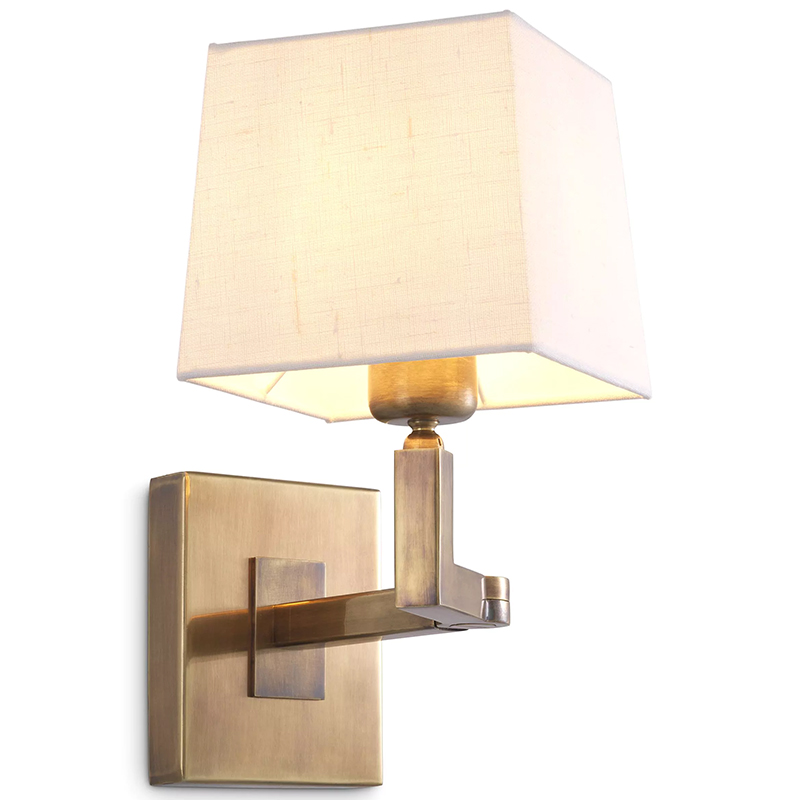 Бра Eichholtz Wall Lamp Cambell Brass Белый Винтажная латунь Бра Eichholtz Wall Lamp Cambell Brass Белый Винтажная латунь в Тюмени | Loft Concept