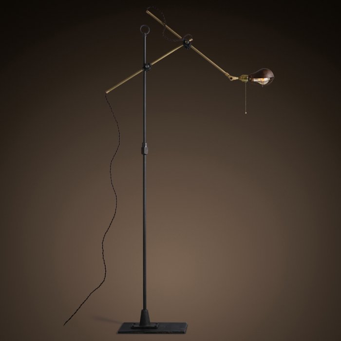 Напольный светильник Steampunk Extension Pole Floor 2 Латунь Черный Напольный светильник Steampunk Extension Pole Floor 2 Латунь Черный в Тюмени | Loft Concept