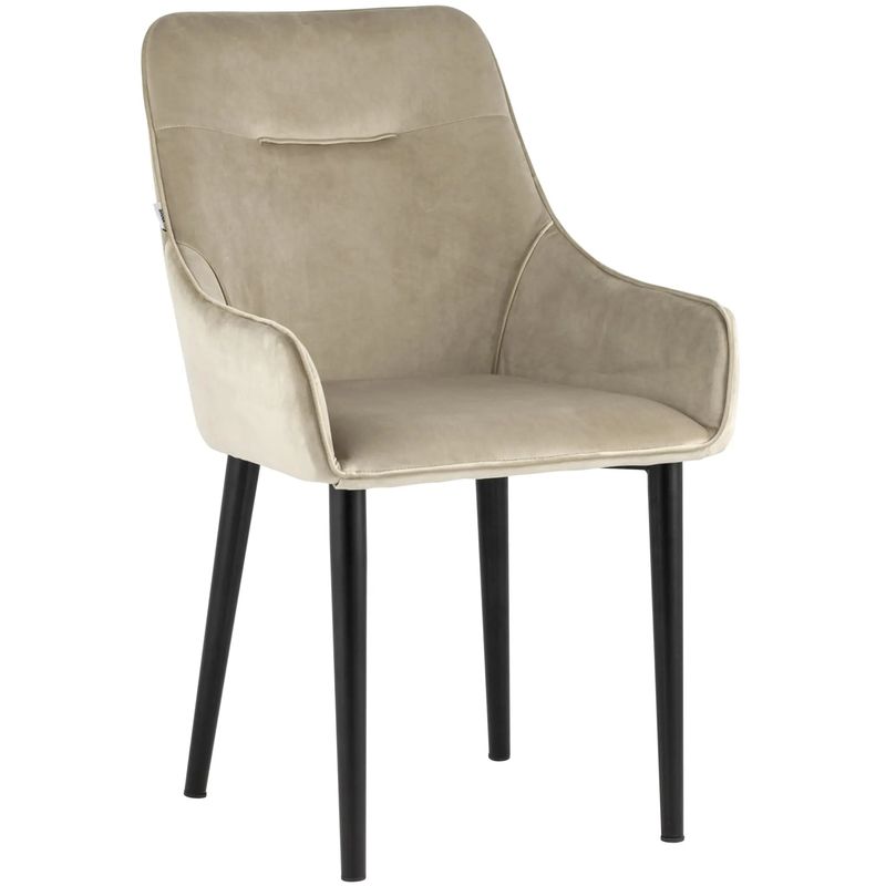 Стул Joan Chair Бежевый Велюр Бежевый Черный в Тюмени | Loft Concept 