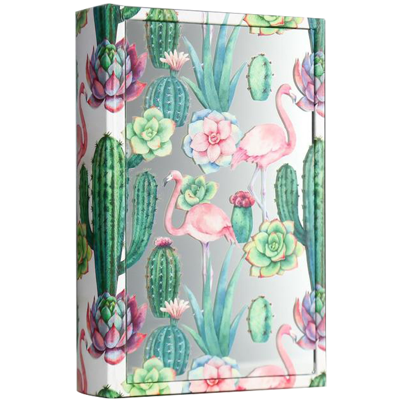 Шкатулка-книга Flamingos and Cacti Mirror Book Box Белый Зеленый Розовый Шкатулка-книга Flamingos and Cacti Mirror Book Box Белый Зеленый Розовый в Тюмени | Loft Concept