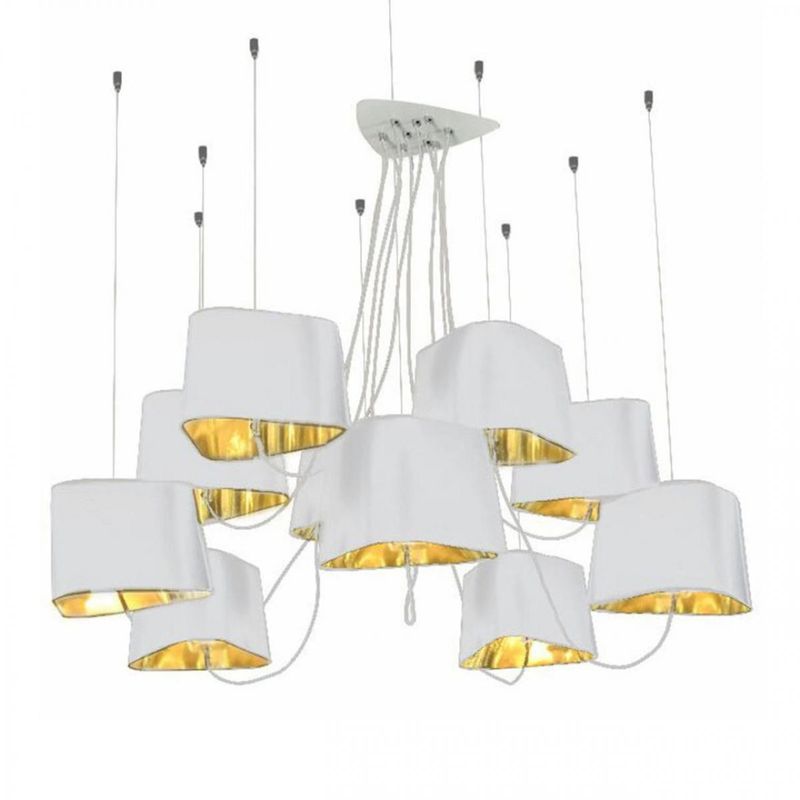 Люстра Designheure Lighting White 10 плафонов Белый Золотой Люстра Designheure Lighting White 10 плафонов Белый Золотой в Тюмени | Loft Concept
