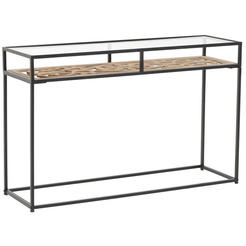 Консоль Provence Lace Console Древесина Черный Прозрачное Стекло Консоль Provence Lace Console Древесина Черный Прозрачное Стекло в Тюмени | Loft Concept