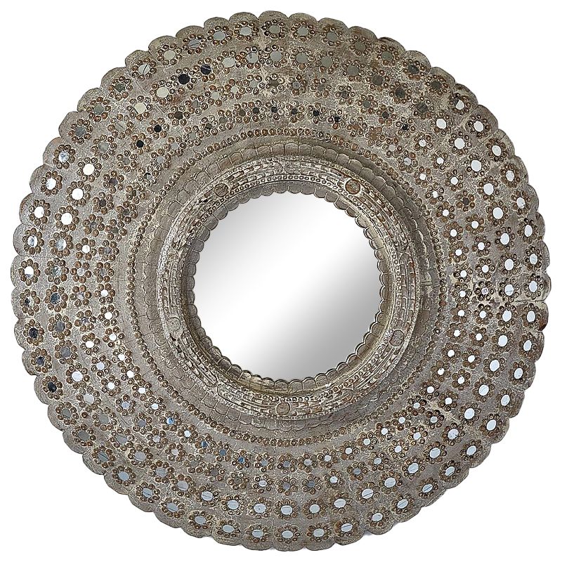 Зеркало Kiran Peacock Mirrors circle Restoration Hardware Бежево-серый Зеркало Kiran Peacock Mirrors circle Restoration Hardware Бежево-серый в Тюмени | Loft Concept
