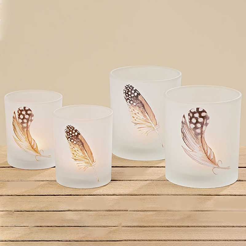 Набор из 2-х подсвечников Feather Candlestick Бежевый Коричневый Белое матовое стекло Набор из 2-х подсвечников Feather Candlestick Бежевый Коричневый Белое матовое стекло в Тюмени | Loft Concept