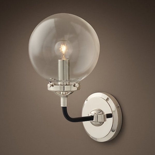 Бра Bistro Globe Clear Glass Single Sconce Nickel Бра Bistro Globe Clear Glass Single Sconce Nickel в Тюмени | Loft Concept