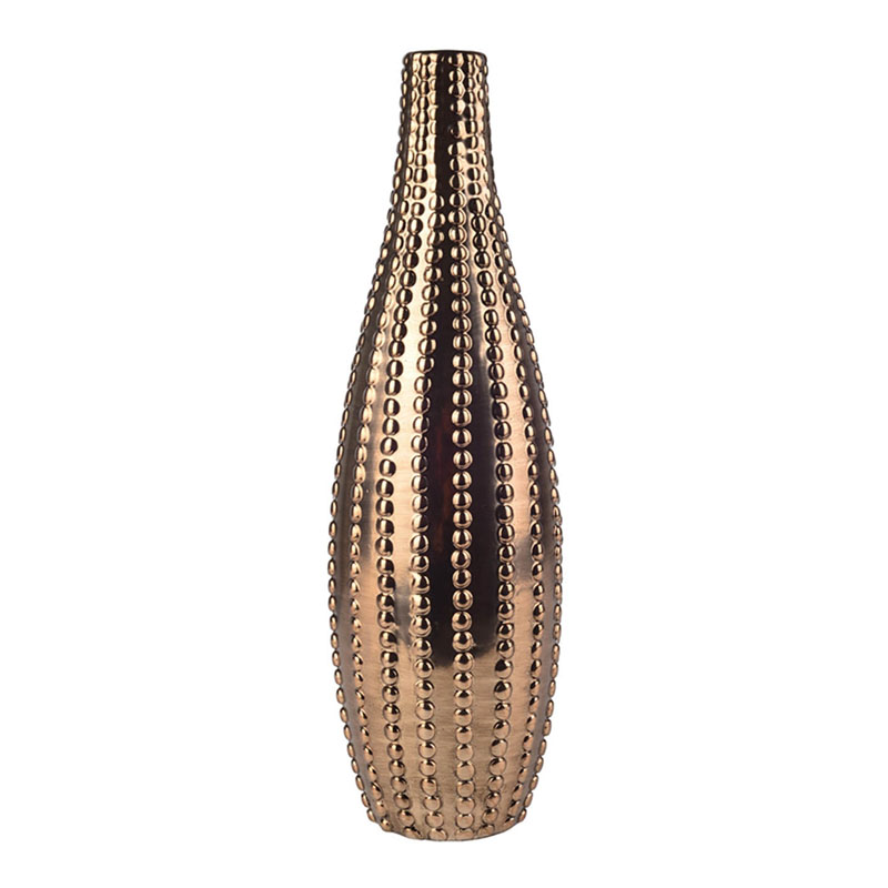 Ваза Ribbed Vase Narrow Throat bronze-gold 34 Ваза Ribbed Vase Narrow Throat bronze-gold 34 в Тюмени | Loft Concept