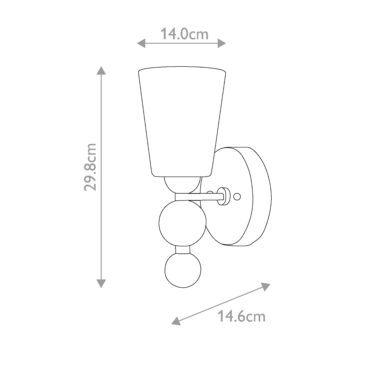 Бра с белым матовым стеклянным плафоном и тремя декоративными шарами Hinkley в Тюмени