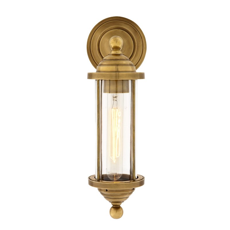 Бра Eichholtz Wall Lamp Clayton Brass Латунь Прозрачное Стекло Бра Eichholtz Wall Lamp Clayton Brass Латунь Прозрачное Стекло в Тюмени | Loft Concept