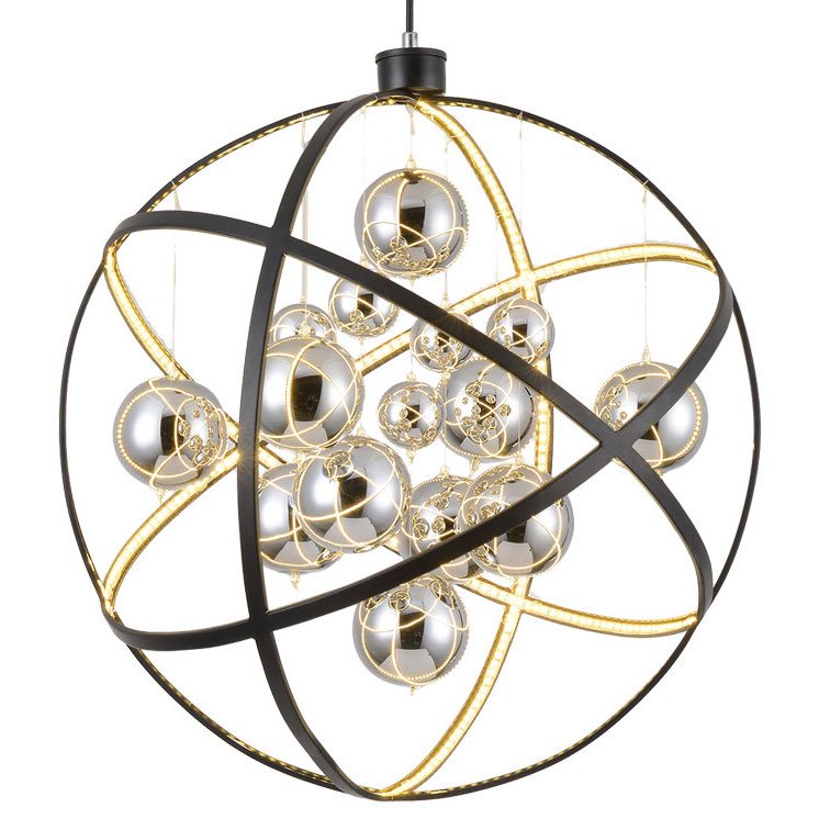 Люстра Atomic nucleus Chandelier Глянцевое золото Черный Люстра Atomic nucleus Chandelier Глянцевое золото Черный в Тюмени | Loft Concept
