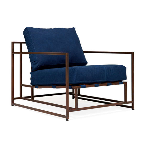 Кресло Kenn X Miller armchair Indigo and copper denim Индиго Кресло Kenn X Miller armchair Indigo and copper denim Индиго в Тюмени | Loft Concept