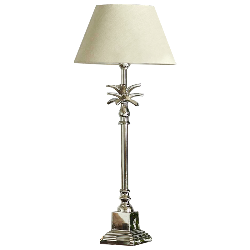 Настольная лампа с абажуром Palm Lampshade Table Lamp Хром Бежевый Настольная лампа с абажуром Palm Lampshade Table Lamp Хром Бежевый в Тюмени | Loft Concept