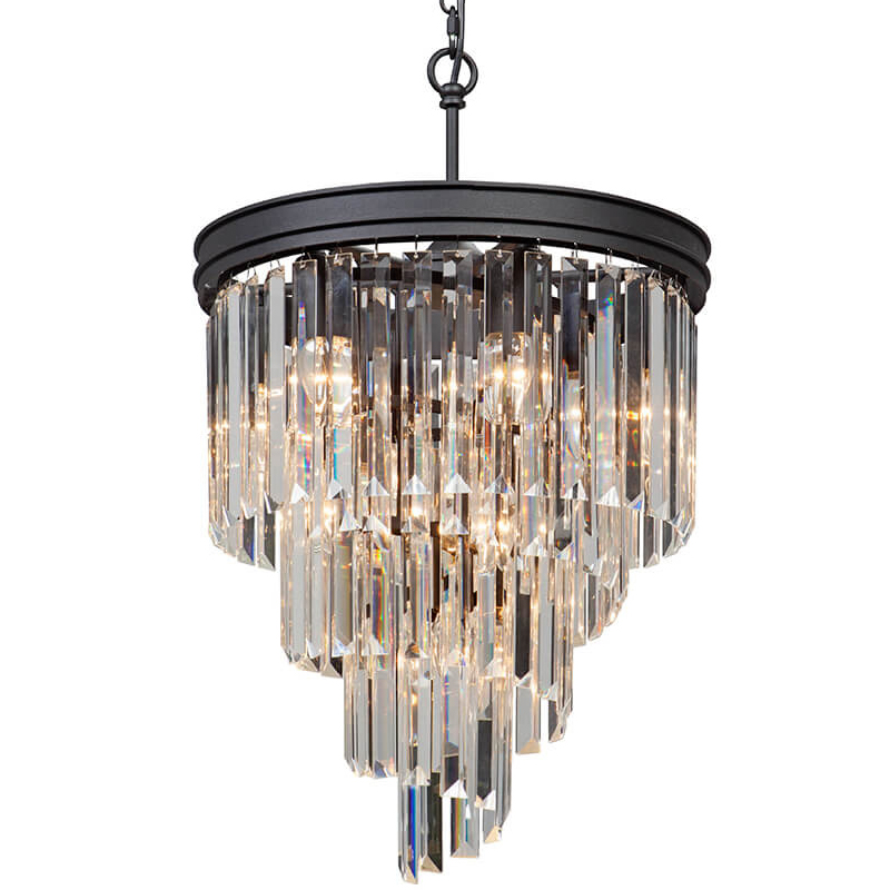 Люстра Odeon Chandelier Helix Black каскад прозрачное стекло D 48 Прозрачное Стекло Черный матовый Люстра Odeon Chandelier Helix Black каскад прозрачное стекло D 48 Прозрачное Стекло Черный матовый в Тюмени | Loft Concept