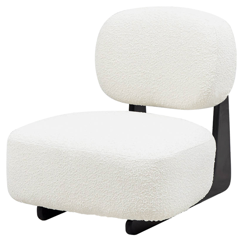 Кресло Millie White Boucle Armchair Белый Черный Кресло Millie White Boucle Armchair Белый Черный в Тюмени | Loft Concept