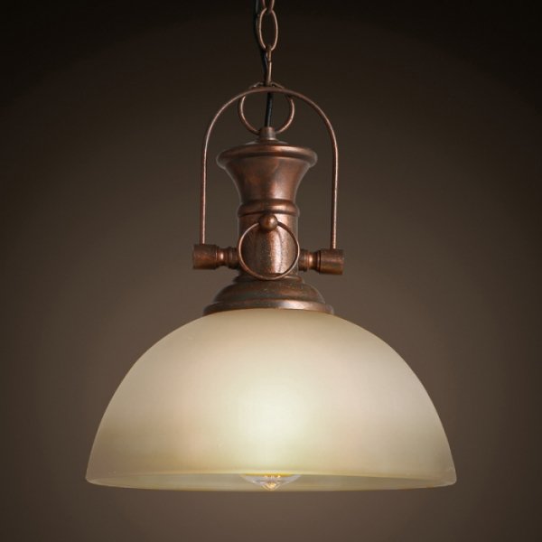 Люстра Old Copper Pendant Glass Белый Медь Люстра Old Copper Pendant Glass Белый Медь в Тюмени | Loft Concept