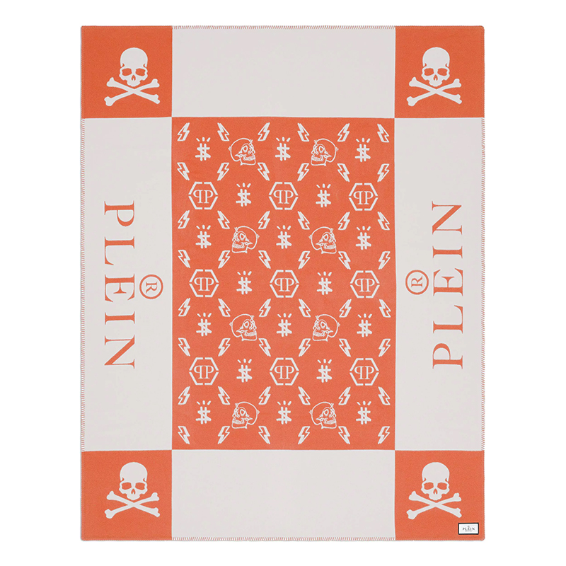 Плед Philipp Plein Plaid Cashmere Skull Orange Оранжевый Белый Плед Philipp Plein Plaid Cashmere Skull Orange Оранжевый Белый в Тюмени | Loft Concept