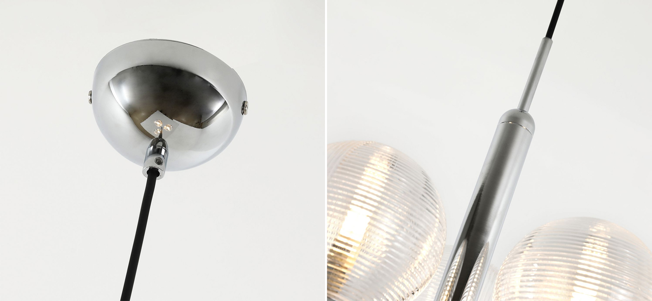 Современная люстра Perforated Glass 3 лампы Хром - фото