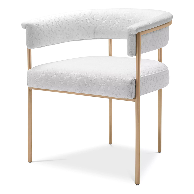 Стул Philipp Plein Dining Chair Monogram White Белый Золотой Стул Philipp Plein Dining Chair Monogram White Белый Золотой в Тюмени | Loft Concept