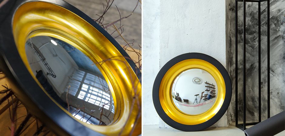 Зеркало Black and Gold Circle Mirror Зеркало Black and Gold Circle Mirror - Loft-Concept в Тюмени