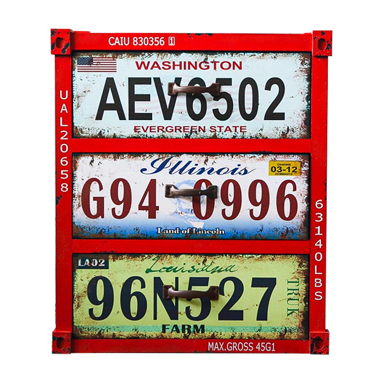 Тумба Car Plate Numbers Красный Мульти Тумба Car Plate Numbers Красный Мульти в Тюмени | Loft Concept