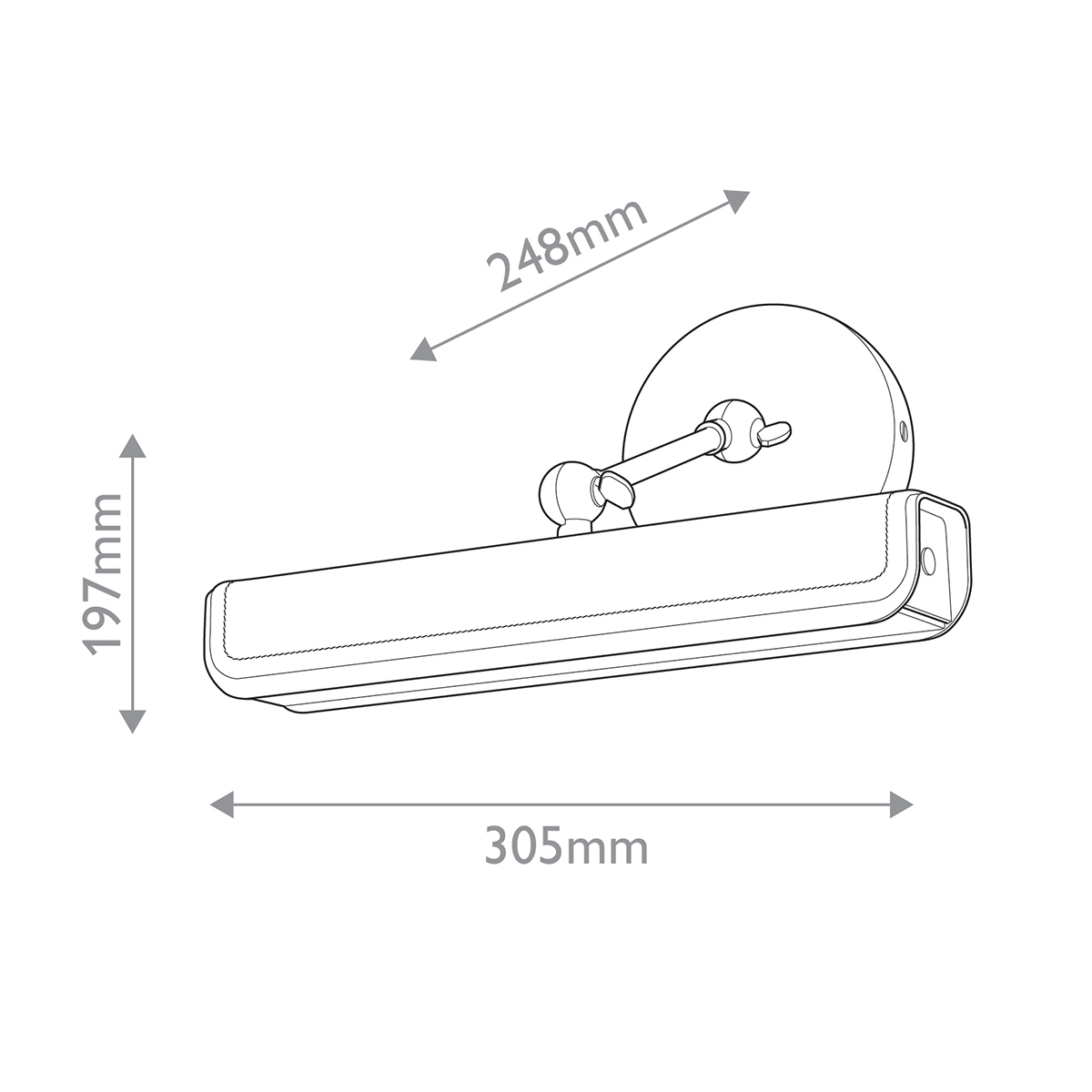 Светильник для картин цвет винтажная латунь с прямоугольным плафоном из кожи черного цвета Alora в Тюмени