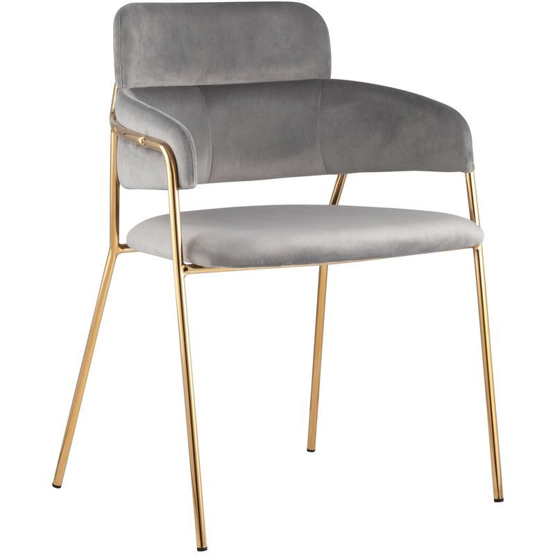 Стул Polina chair Светло-Серый Велюр Светло-серый Золотой Стул Polina chair Светло-Серый Велюр Светло-серый Золотой в Тюмени | Loft Concept