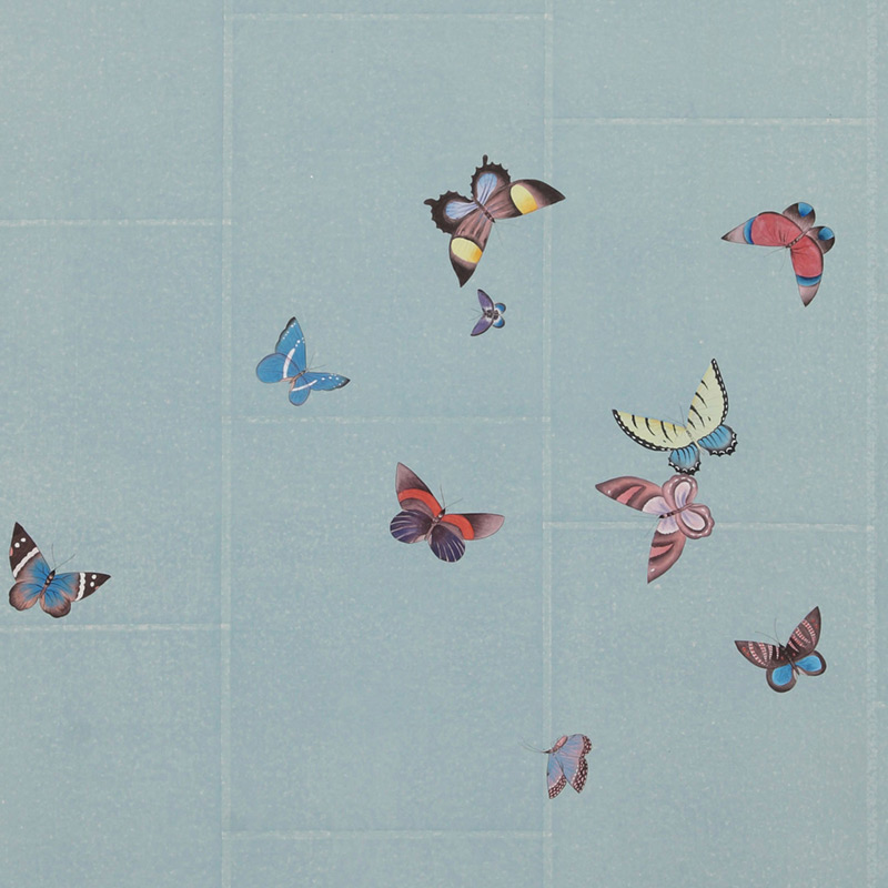 Обои ручная роспись Butterflies Icarus on Azure India tea paper Обои ручная роспись Butterflies Icarus on Azure India tea paper в Тюмени | Loft Concept