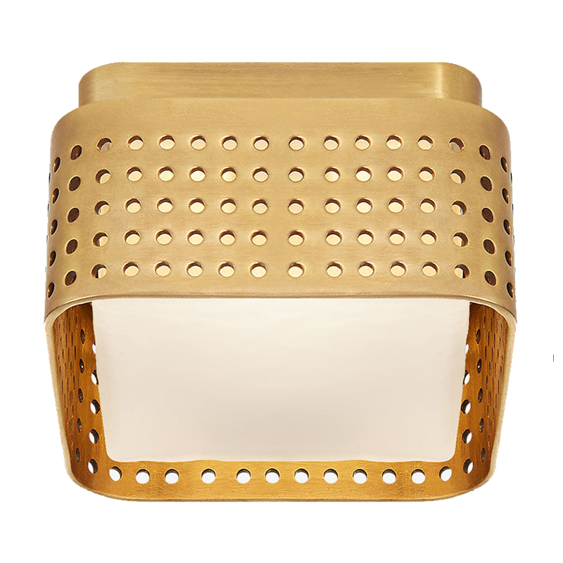 PRECISION Petite Flush Mount Brass Латунь Прозрачный белый PRECISION Petite Flush Mount Brass Латунь Прозрачный белый в Тюмени | Loft Concept