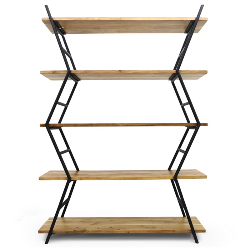 Стеллаж Industrial Zigzag Light Wood Коричневый Черный Стеллаж Industrial Zigzag Light Wood Коричневый Черный в Тюмени | Loft Concept