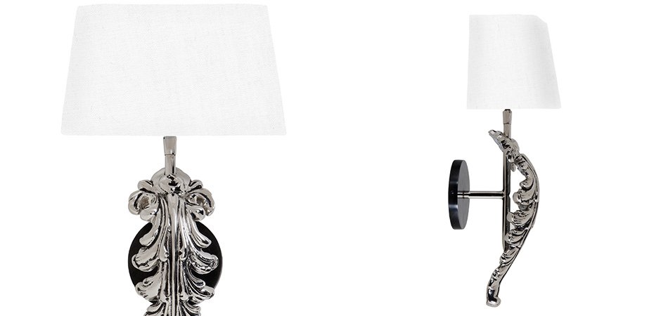 Бра Eichholtz Wall Lamp Beau Site Nickel+White Бра Eichholtz Wall Lamp Beau Site Nickel+White - Loft-Concept в Тюмени