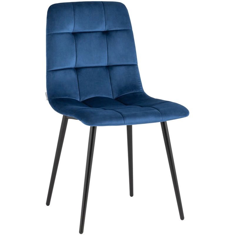 Стул NANCY Chair Синий Велюр Синий Черный Стул NANCY Chair Синий Велюр Синий Черный в Тюмени | Loft Concept