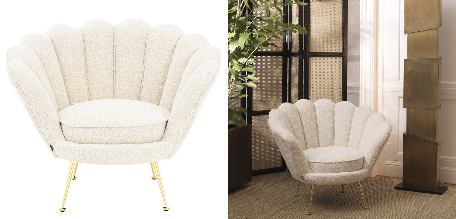 Кресло Eichholtz Chair Trapezium Boucle cream - фото