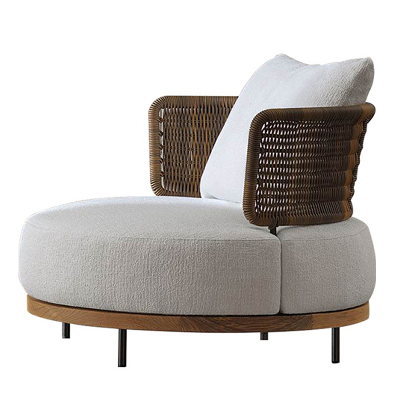 Кресло Round Lounge Chair Светло-серый Коричневый Кресло Round Lounge Chair Светло-серый Коричневый в Тюмени | Loft Concept