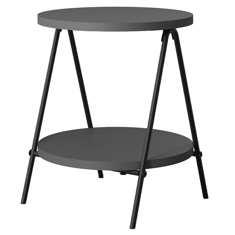 Стол приставной с 2-мя круглыми столешницами цвета антрацит ESSEL SIDE TABLE ANTHRACITE Антрацит Черный Стол приставной с 2-мя круглыми столешницами цвета антрацит ESSEL SIDE TABLE ANTHRACITE Антрацит Черный в Тюмени | Loft Concept