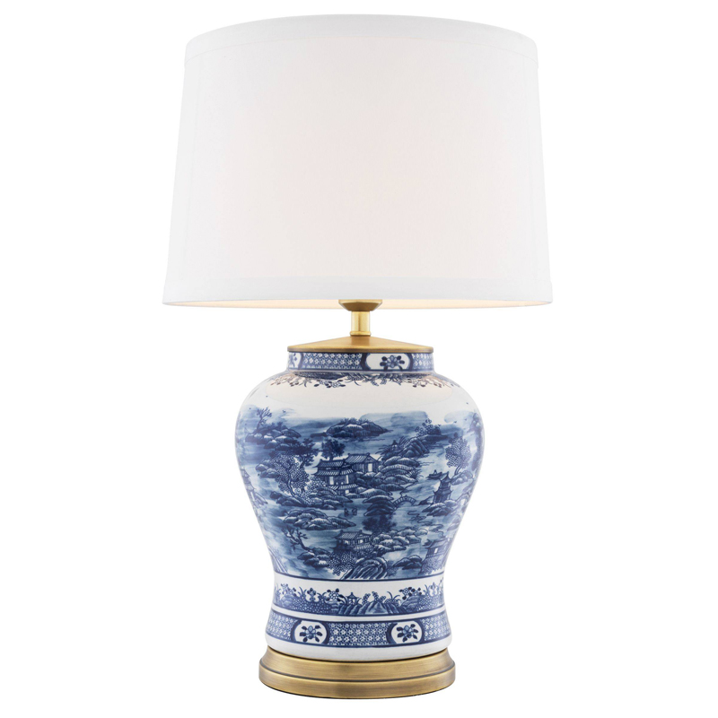 Настольная лампа Eichholtz Table Lamp Chinese Blue Белый Синий Латунь Античная полированная Настольная лампа Eichholtz Table Lamp Chinese Blue Белый Синий Латунь Античная полированная в Тюмени | Loft Concept