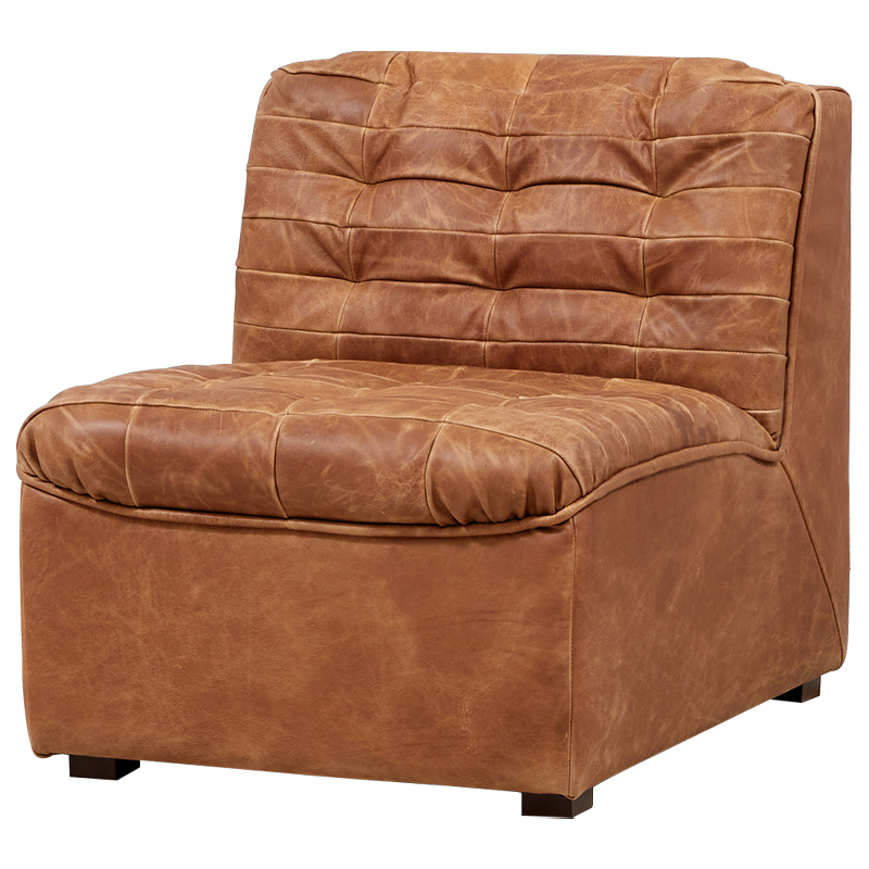 Модульное кожаное кресло Maxence Lounge Leather Armchair Коричневый Модульное кожаное кресло Maxence Lounge Leather Armchair Коричневый в Тюмени | Loft Concept