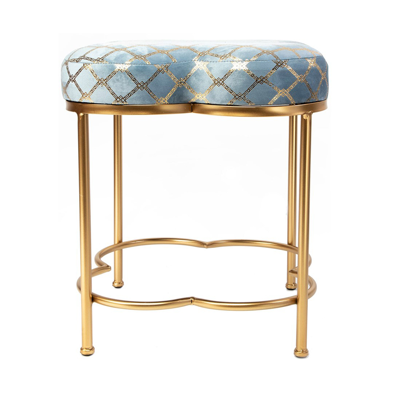 Пуф PUF Frame of Clover & Upholstery Gold Mesh голубой Голубой Золотой Пуф PUF Frame of Clover & Upholstery Gold Mesh голубой Голубой Золотой в Тюмени | Loft Concept