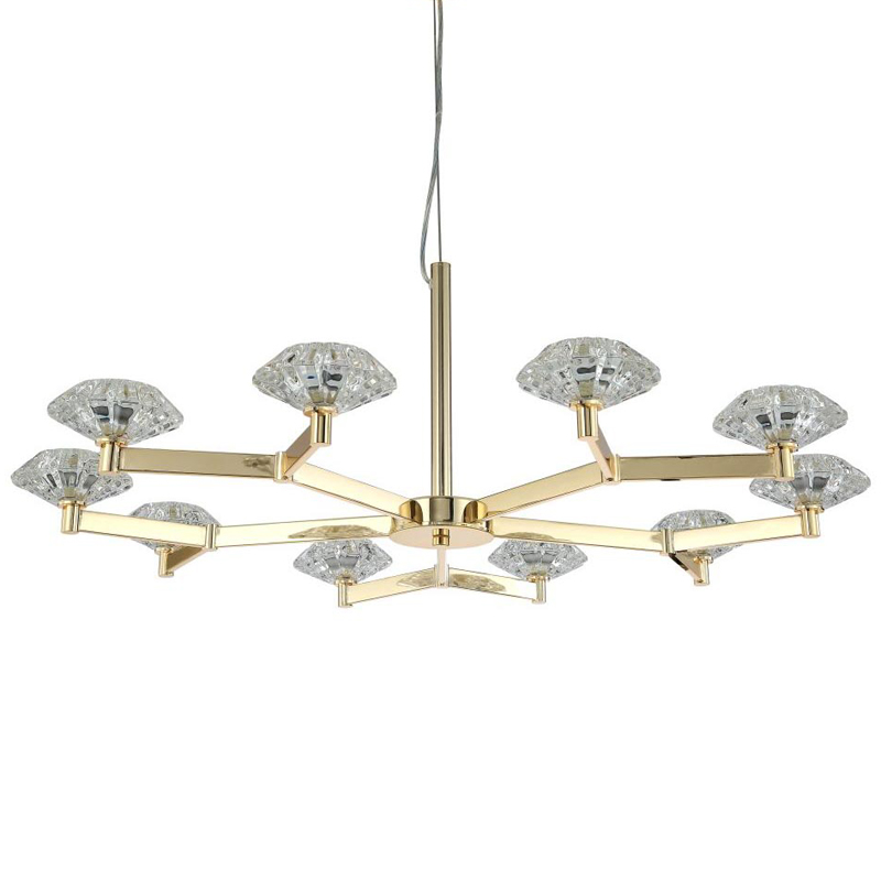 Люстра Yerker Chandelier Gold 10 Глянцевое золото Прозрачный Люстра Yerker Chandelier Gold 10 Глянцевое золото Прозрачный в Тюмени | Loft Concept