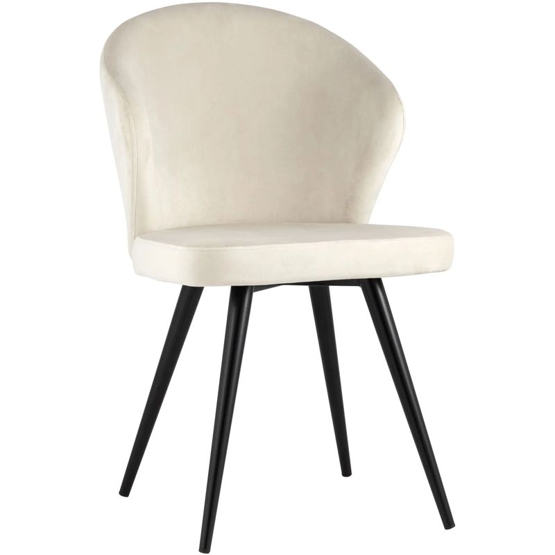 Стул Кремовый Бархат Volante Chair Кремовый Черный Стул Кремовый Бархат Volante Chair Кремовый Черный в Тюмени | Loft Concept