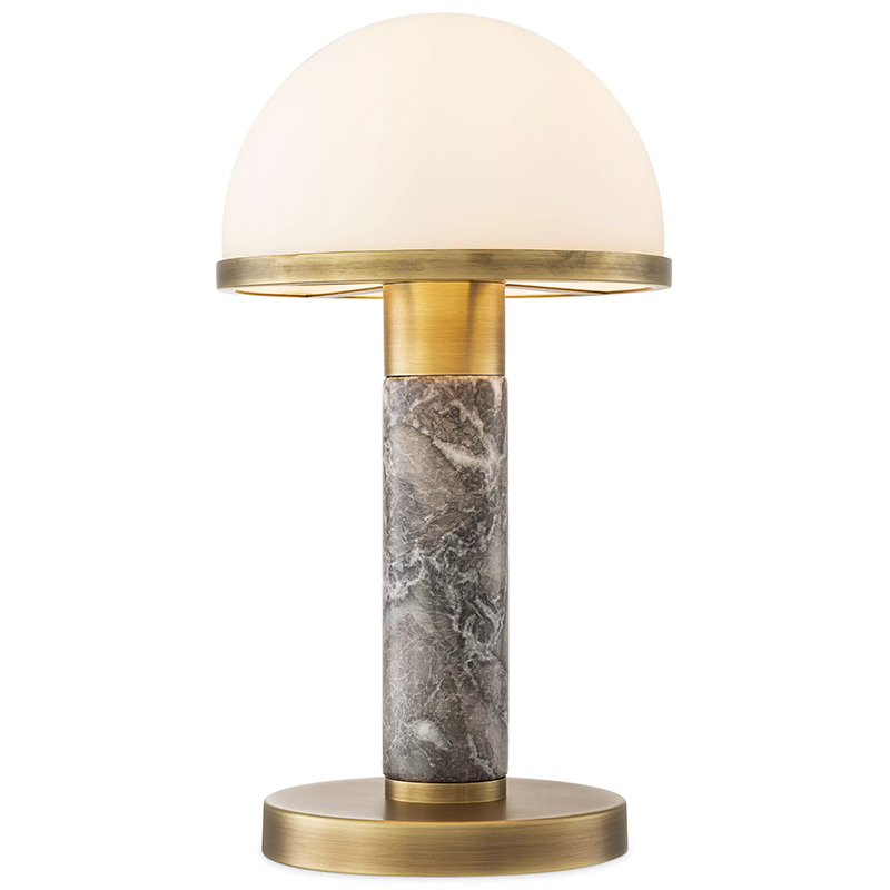 Настольная лампа Eichholtz Table Lamp Ziegel Белый Серый Латунь в Тюмени | Loft Concept 
