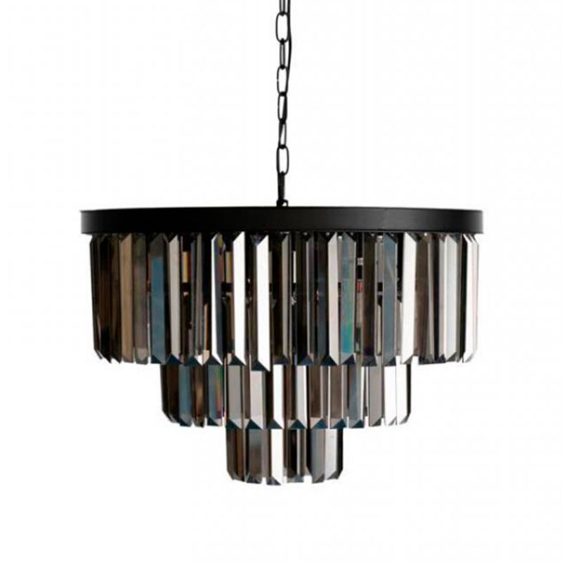 Круглая Люстра RH 1920s Odeon Black iron Three Layers Серое Стекло диаметр 50 см Черный Серый Круглая Люстра RH 1920s Odeon Black iron Three Layers Серое Стекло диаметр 50 см Черный Серый в Тюмени | Loft Concept
