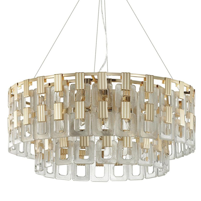 Люстра Ribbed Elements Pendant Round 67 Золотой Прозрачное Стекло Люстра Ribbed Elements Pendant Round 67 Золотой Прозрачное Стекло в Тюмени | Loft Concept